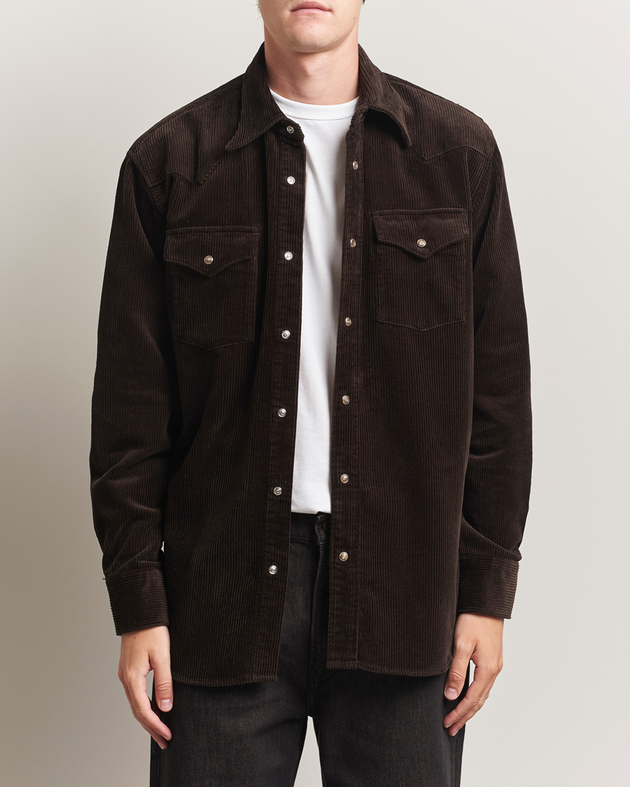Men | Shirts | NN07 | Ricky Corduroy Overshirt Demitasse Brown