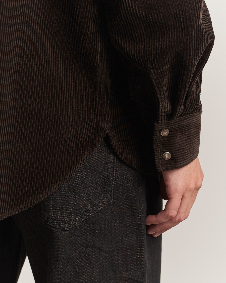 Men | Shirts | NN07 | Ricky Corduroy Overshirt Demitasse Brown