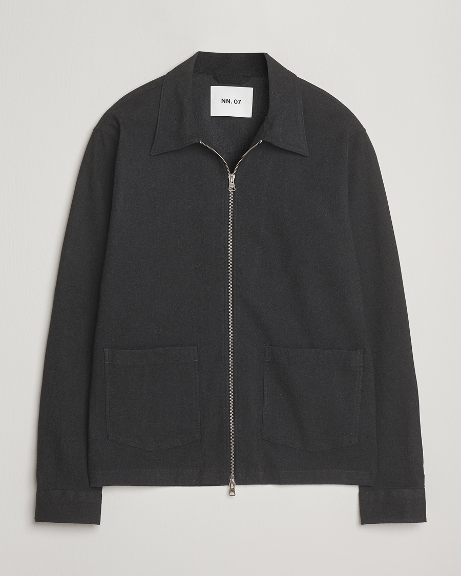 Men | Shirts | NN07 | Virgil Brushed Cotton Overshirt Black Multi