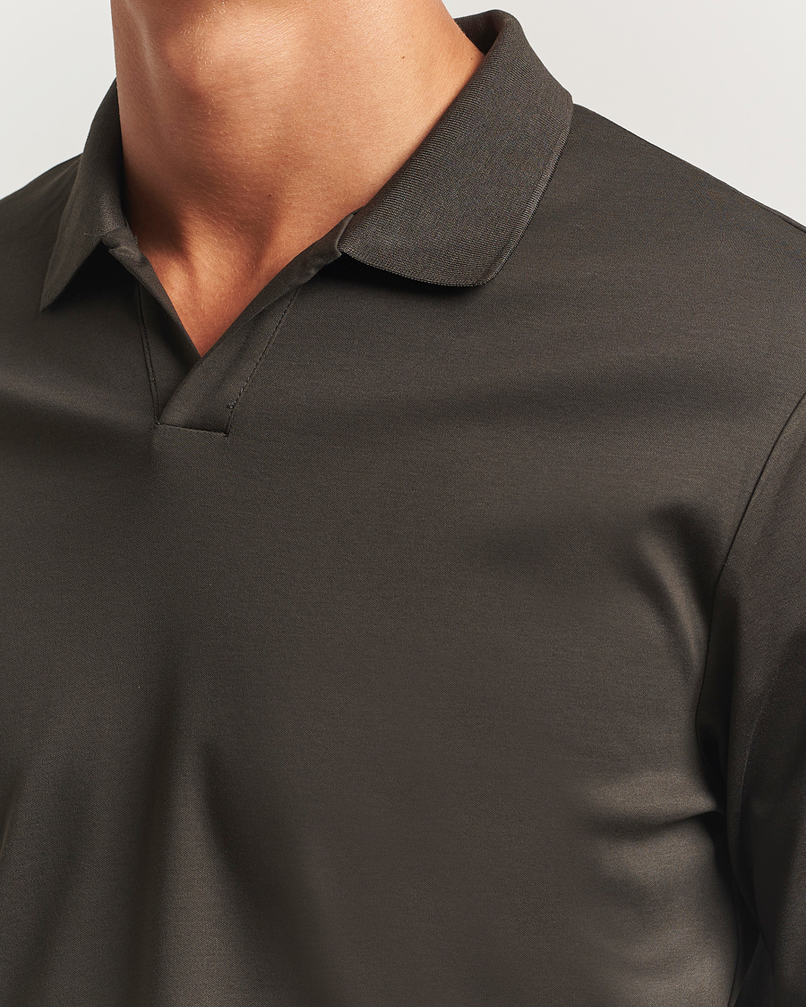 Men | Polo Shirts | NN07 | Paul Mercerized Long Sleeve Polo Dark Army