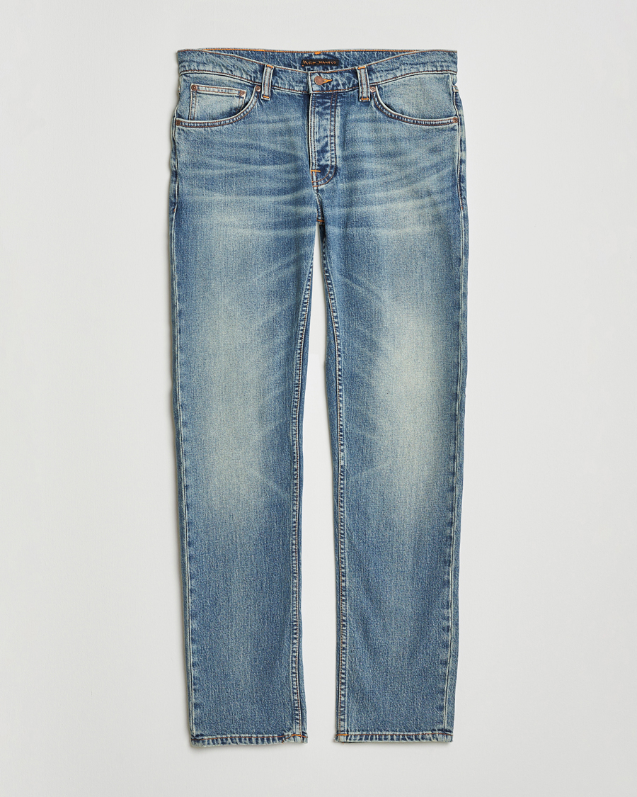 Men | Jeans | Nudie Jeans | Solid Ollie Jeans Blue Clay