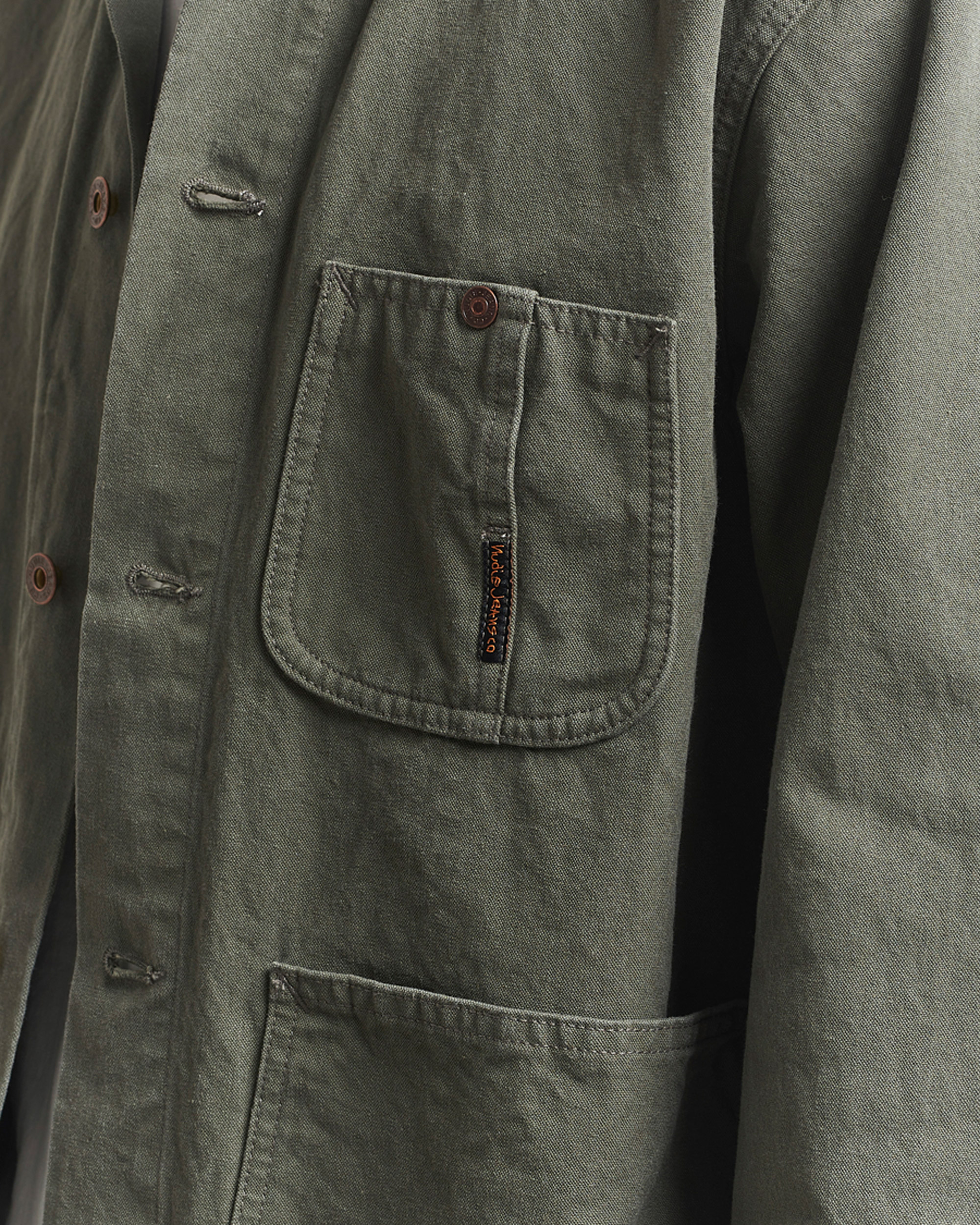 Men | Shirts | Nudie Jeans | Howie Duck Canvas Chore Jacket Green