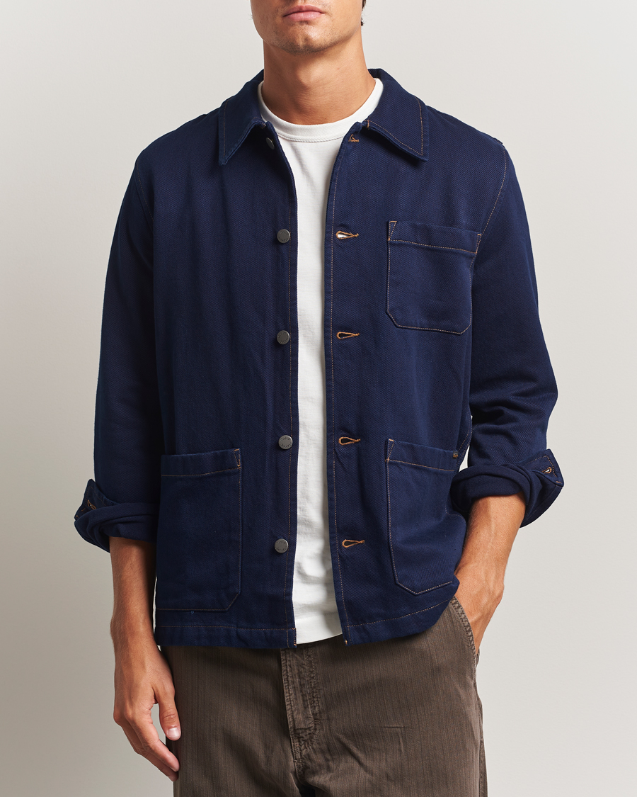 Men | Shirts | Nudie Jeans | Barney Indigo Workwear Jacket Dark Blue