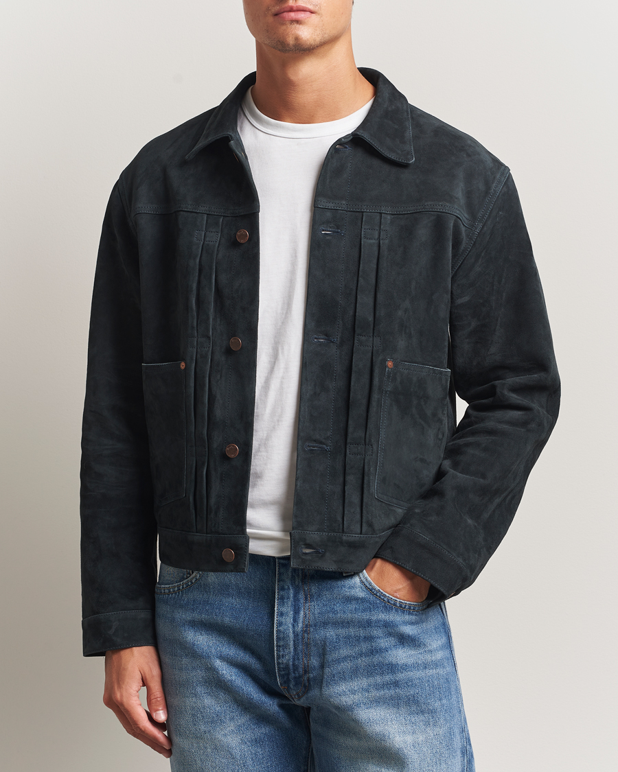 Men | Coats & Jackets | Nudie Jeans | Dante II Suede Jacket Navy