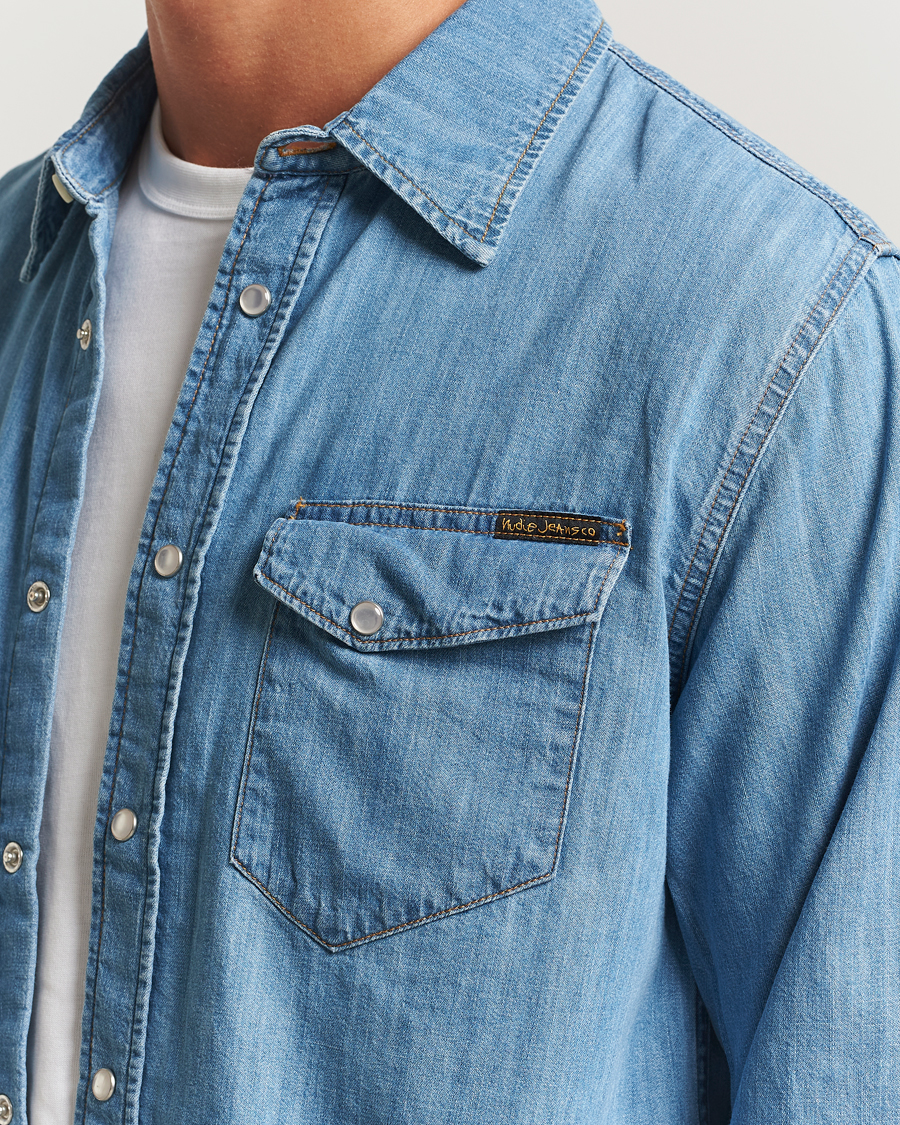 Men | Shirts | Nudie Jeans | Gunnar Denim Shirt Light Blue