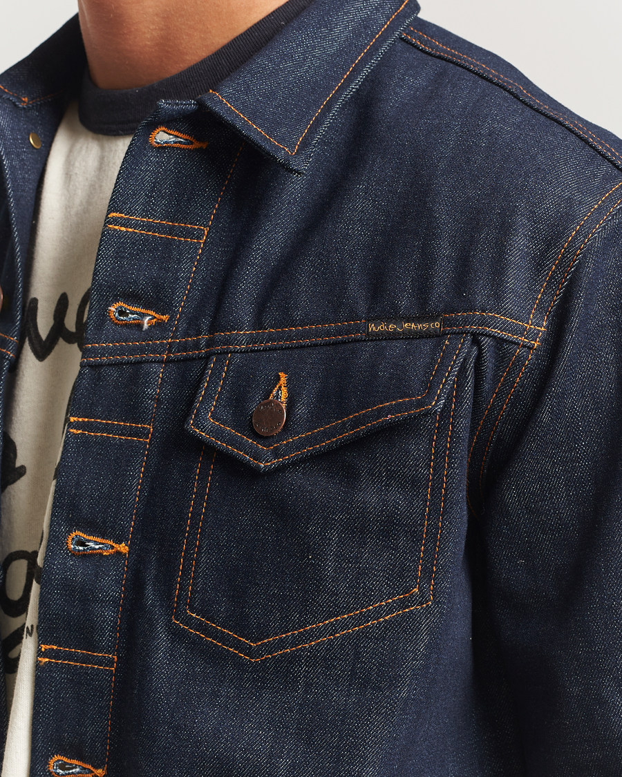 Men | Coats & Jackets | Nudie Jeans | Conny Denim Jacket Dry Streaky Mid Blue