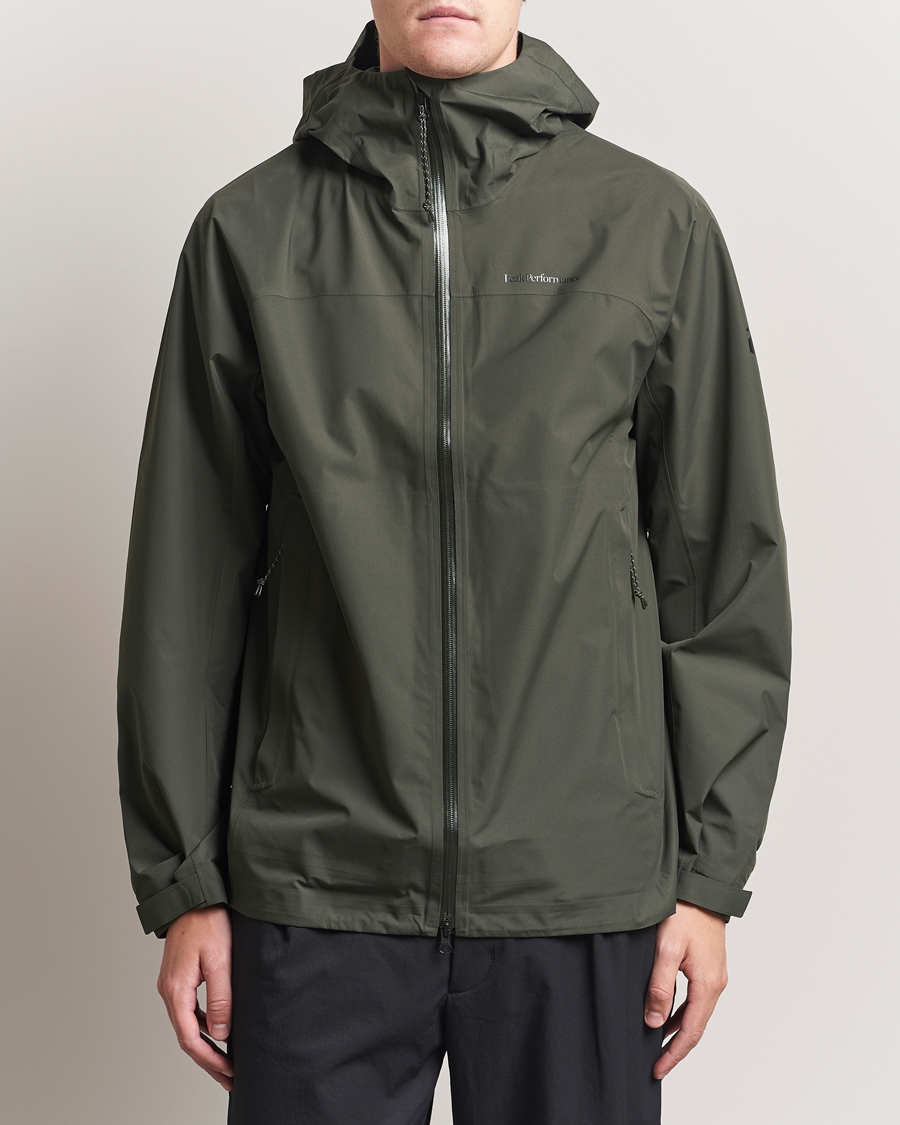 Men | Coats & Jackets | Peak Performance | Treeline Shell Hooded Jacket Olive Extreme