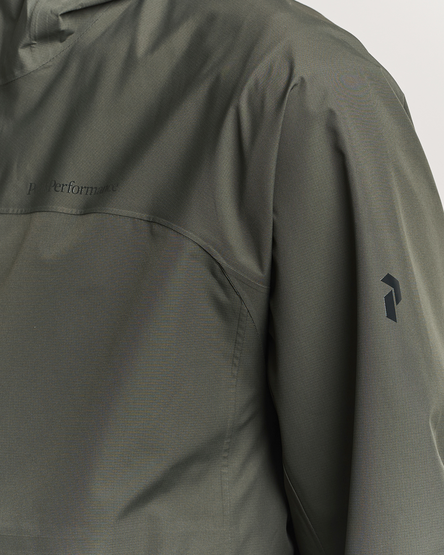 Men | Coats & Jackets | Peak Performance | Treeline Shell Hooded Jacket Olive Extreme