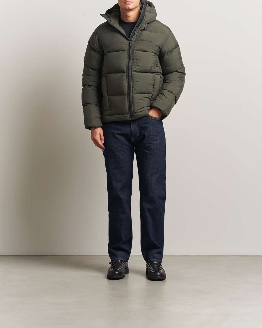 Men | Coats & Jackets | Peak Performance | Rivel Down Hooded Jacket Olive Extreme