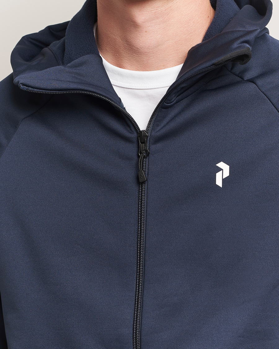 Men | Sweaters & Knitwear | Peak Performance | Rider Hooded Full Zip Blue Shadow