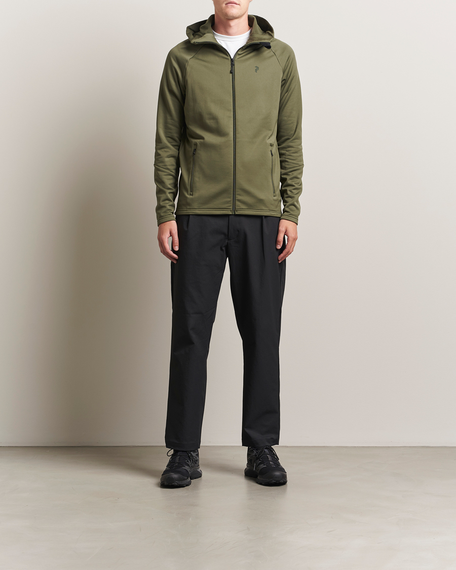 Men | Sweaters & Knitwear | Peak Performance | Rider Full Zip Hoodie Pine Needle