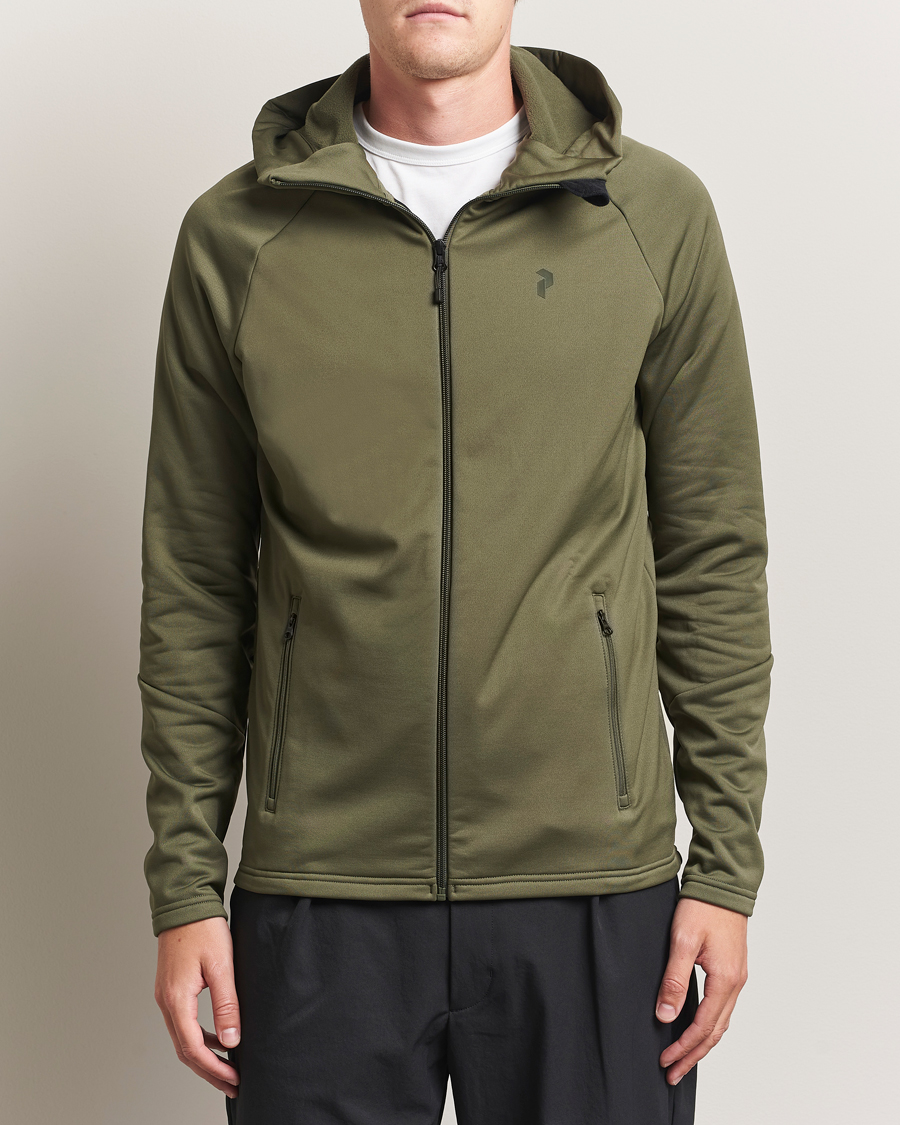 Men | Sweaters & Knitwear | Peak Performance | Rider Full Zip Hoodie Pine Needle
