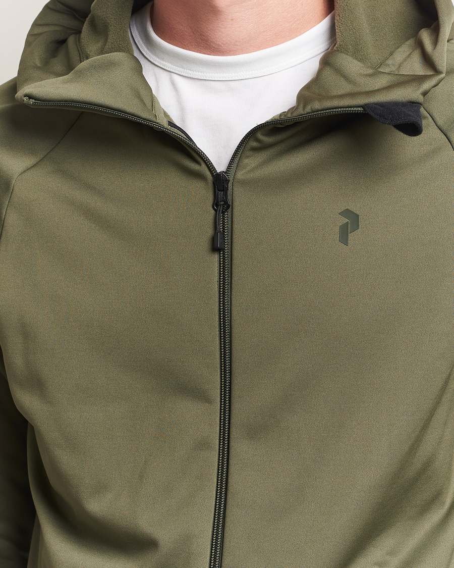 Men | Sweaters & Knitwear | Peak Performance | Rider Full Zip Hoodie Pine Needle