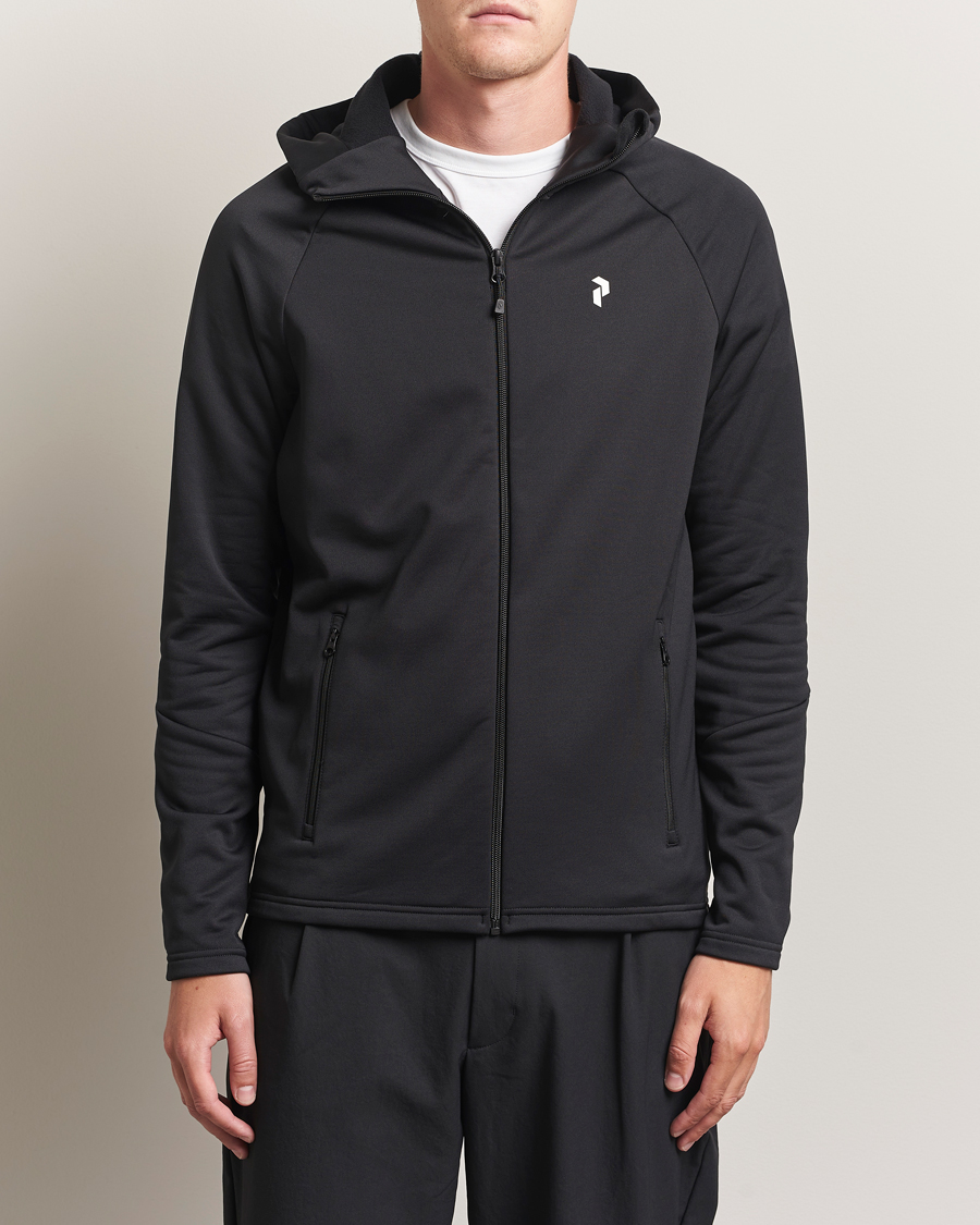 Men | Sweaters & Knitwear | Peak Performance | Rider Full Zip Hoodie Black