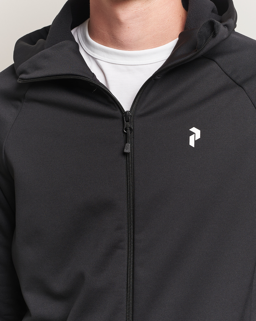 Men | Sweaters & Knitwear | Peak Performance | Rider Full Zip Hoodie Black