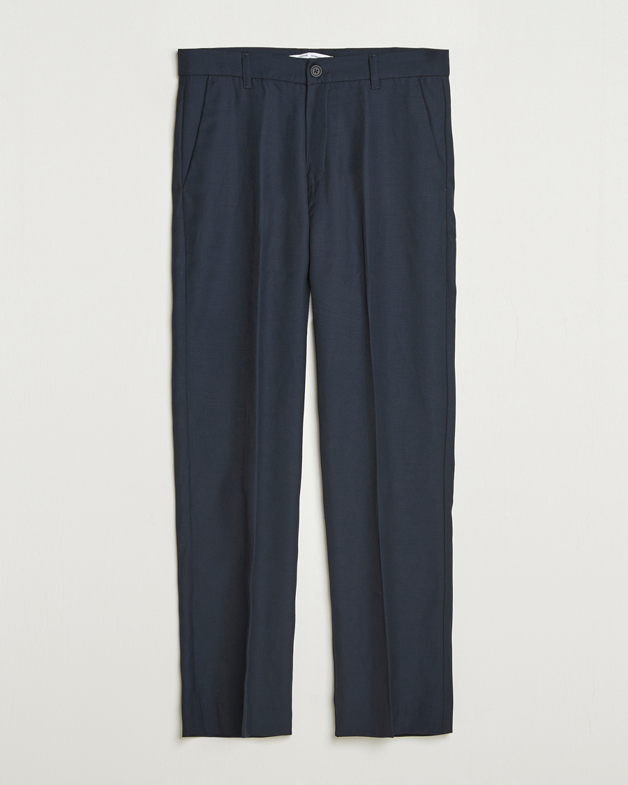 Men | Trousers | Samsøe Samsøe | Noah Pleated Trousers Salute Navy