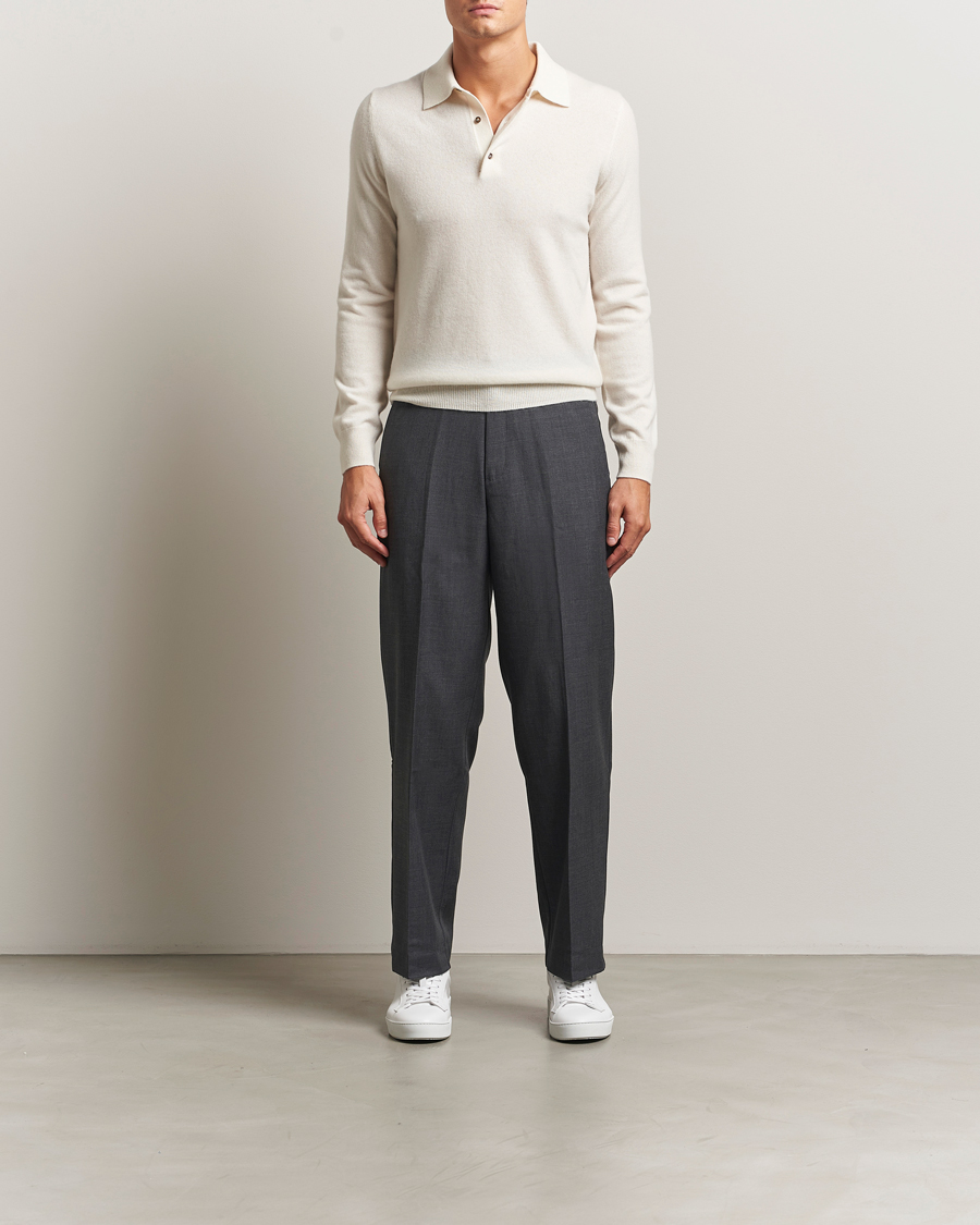 Men | Trousers | Samsøe Samsøe | Noah Pleated Trousers Dark Grey Melange