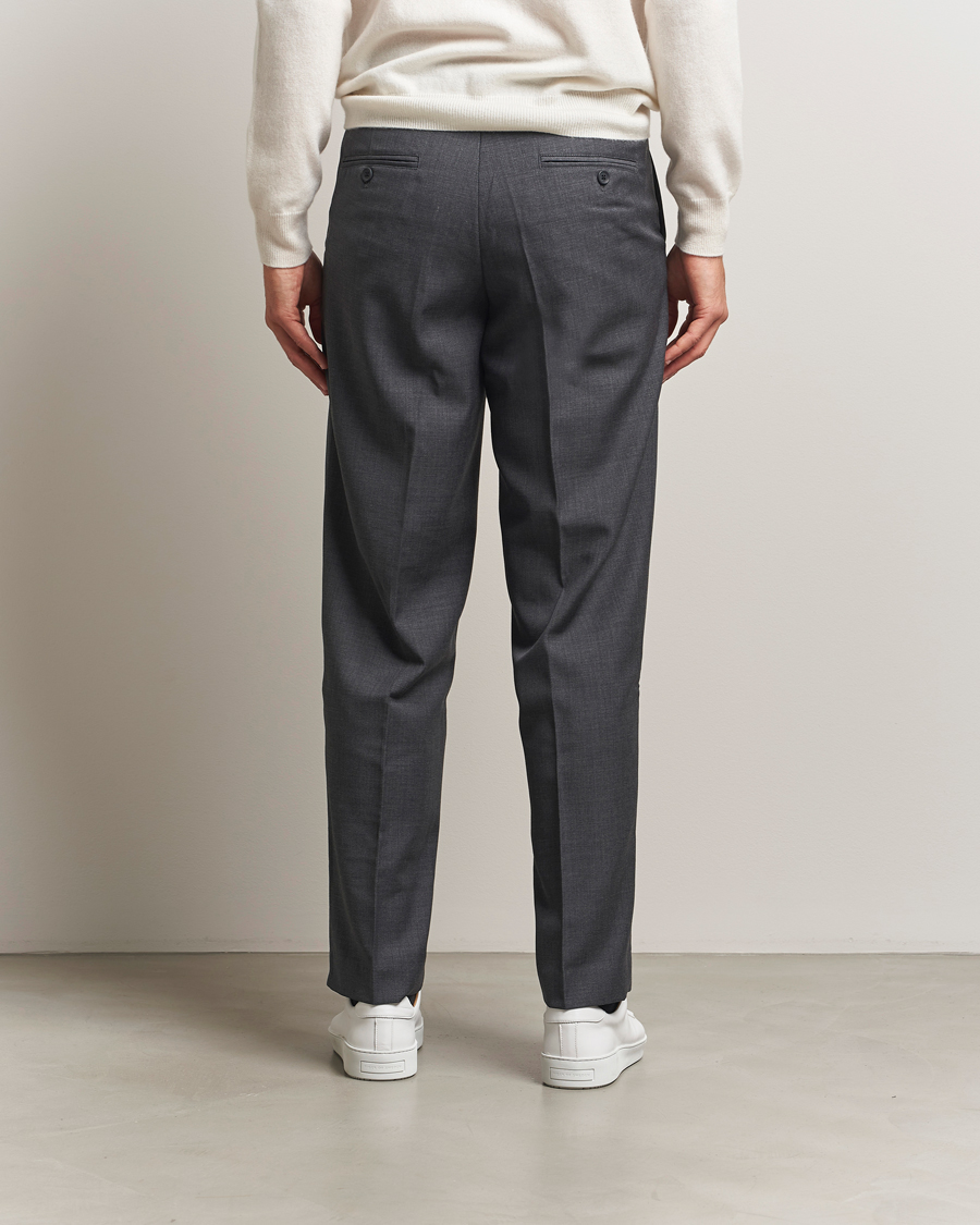 Men | Trousers | Samsøe Samsøe | Noah Pleated Trousers Dark Grey Melange