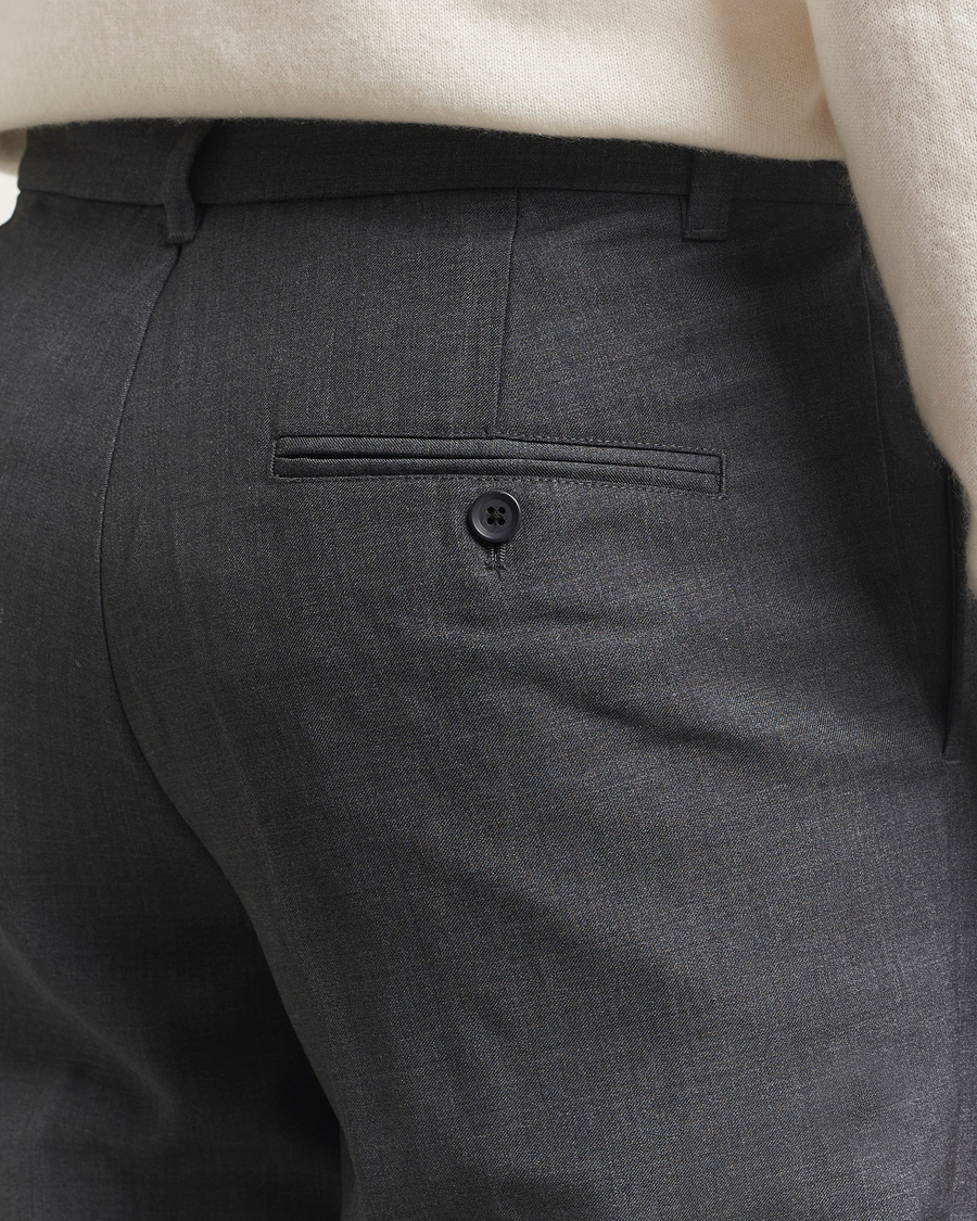 Men | Trousers | Samsøe Samsøe | Noah Pleated Trousers Dark Grey Melange