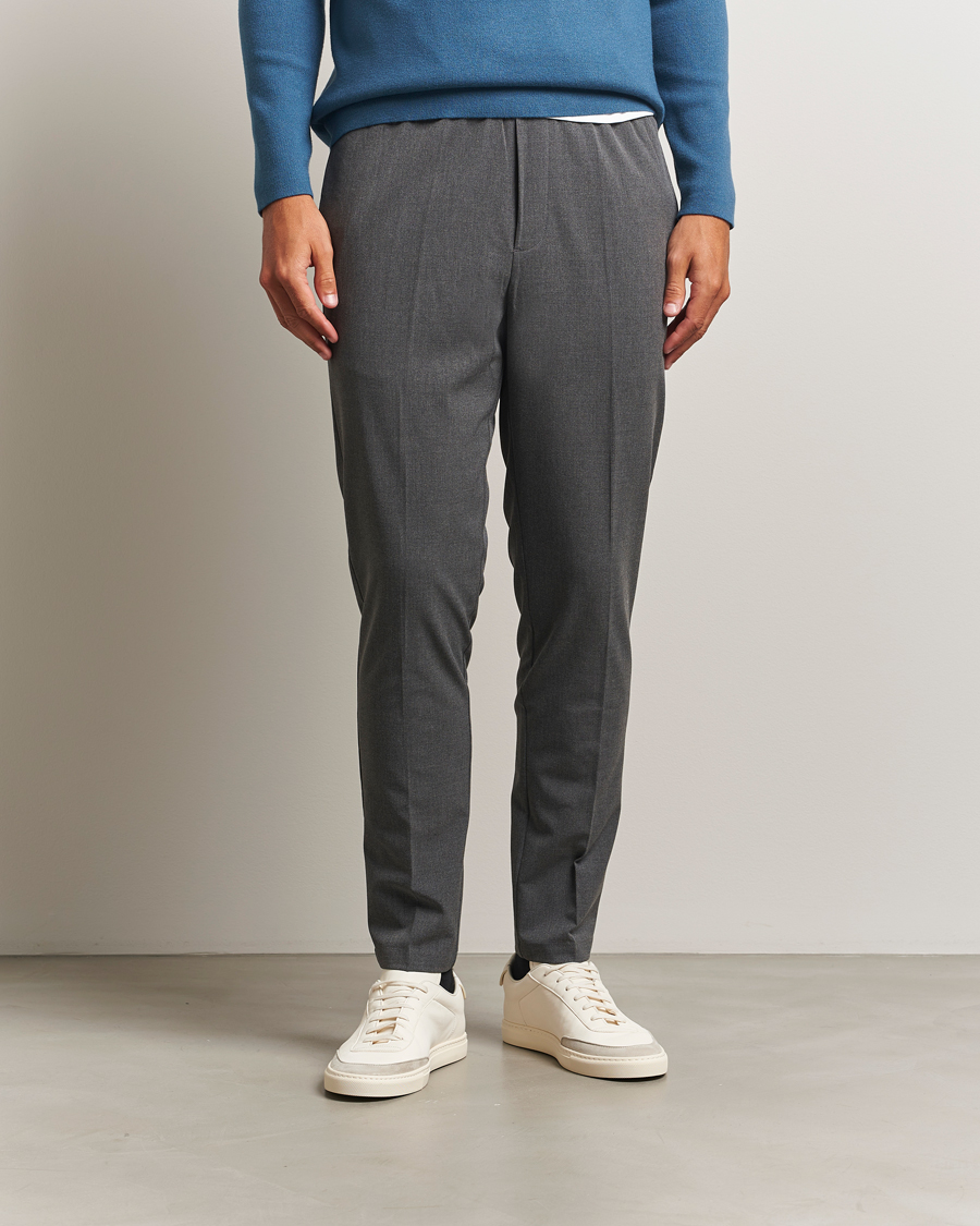 Men | Trousers | Samsøe Samsøe | Smithy Drawstring Trousers Dark Grey Melange