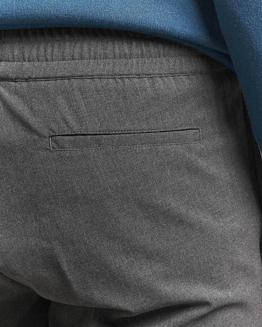 Men | Trousers | Samsøe Samsøe | Smithy Drawstring Trousers Dark Grey Melange