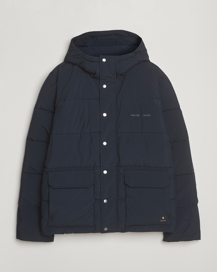 Men | Coats & Jackets | Samsøe Samsøe | Ulf Down Hooded Puffer Salute Navy