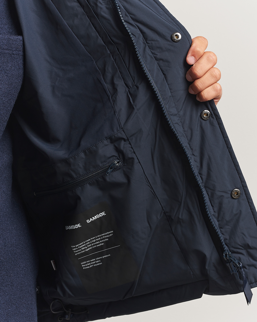 Men | Coats & Jackets | Samsøe Samsøe | Ulf Down Hooded Puffer Salute Navy
