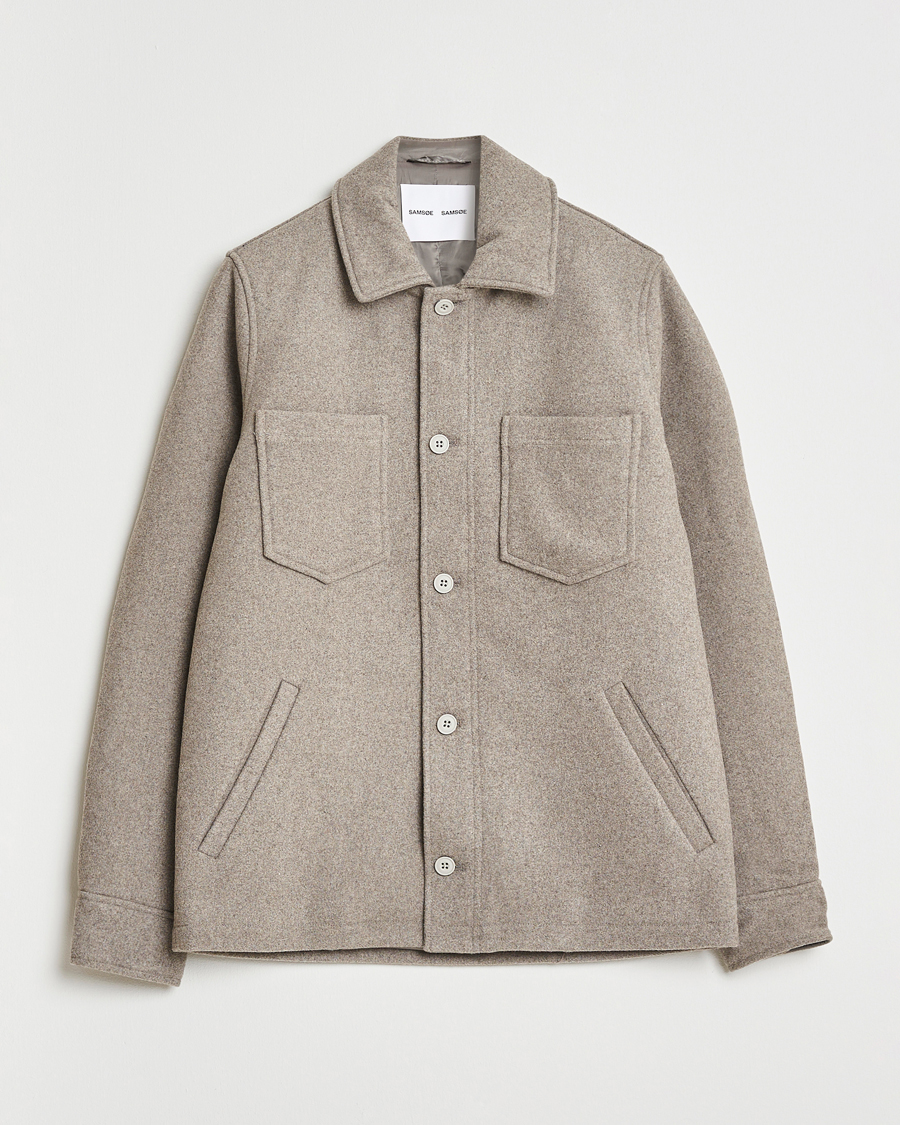 Men | Coats & Jackets | Samsøe Samsøe | Pally Padded Shirt Jacket Elephant Skin