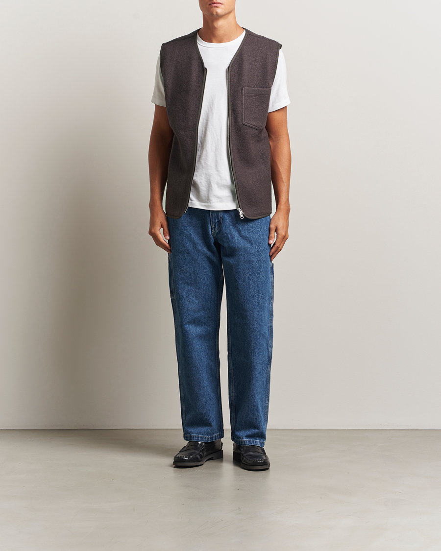 Men | Gilets | Samsøe Samsøe | Hannes Boiled Wool Vest Turkish Coffee