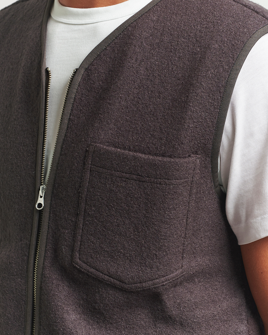 Men | Gilets | Samsøe Samsøe | Hannes Boiled Wool Vest Turkish Coffee