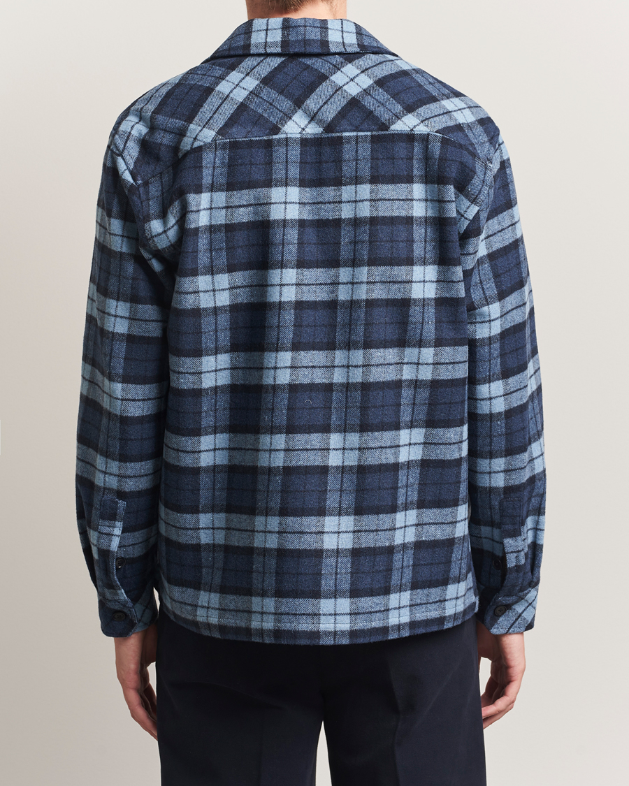 Men | Shirts | Samsøe Samsøe | Castor Checked Overshirt Stellar Blue