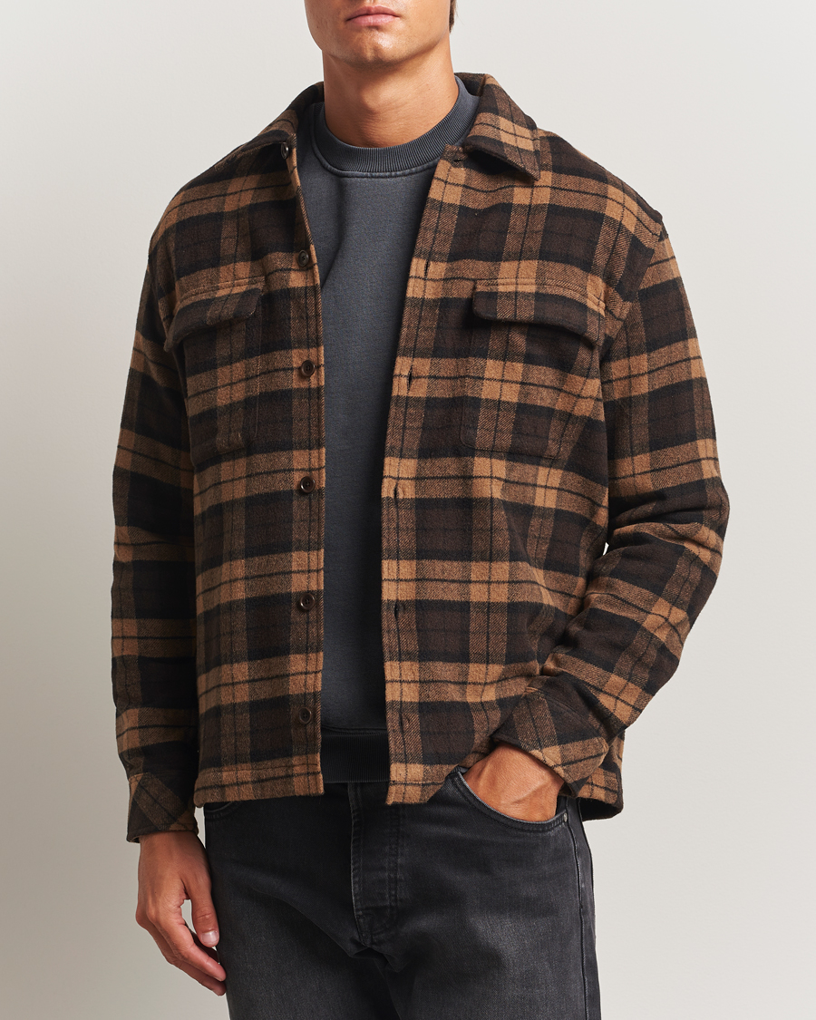 Men | Shirts | Samsøe Samsøe | Castor Checked Overshirt Turkish Coffee
