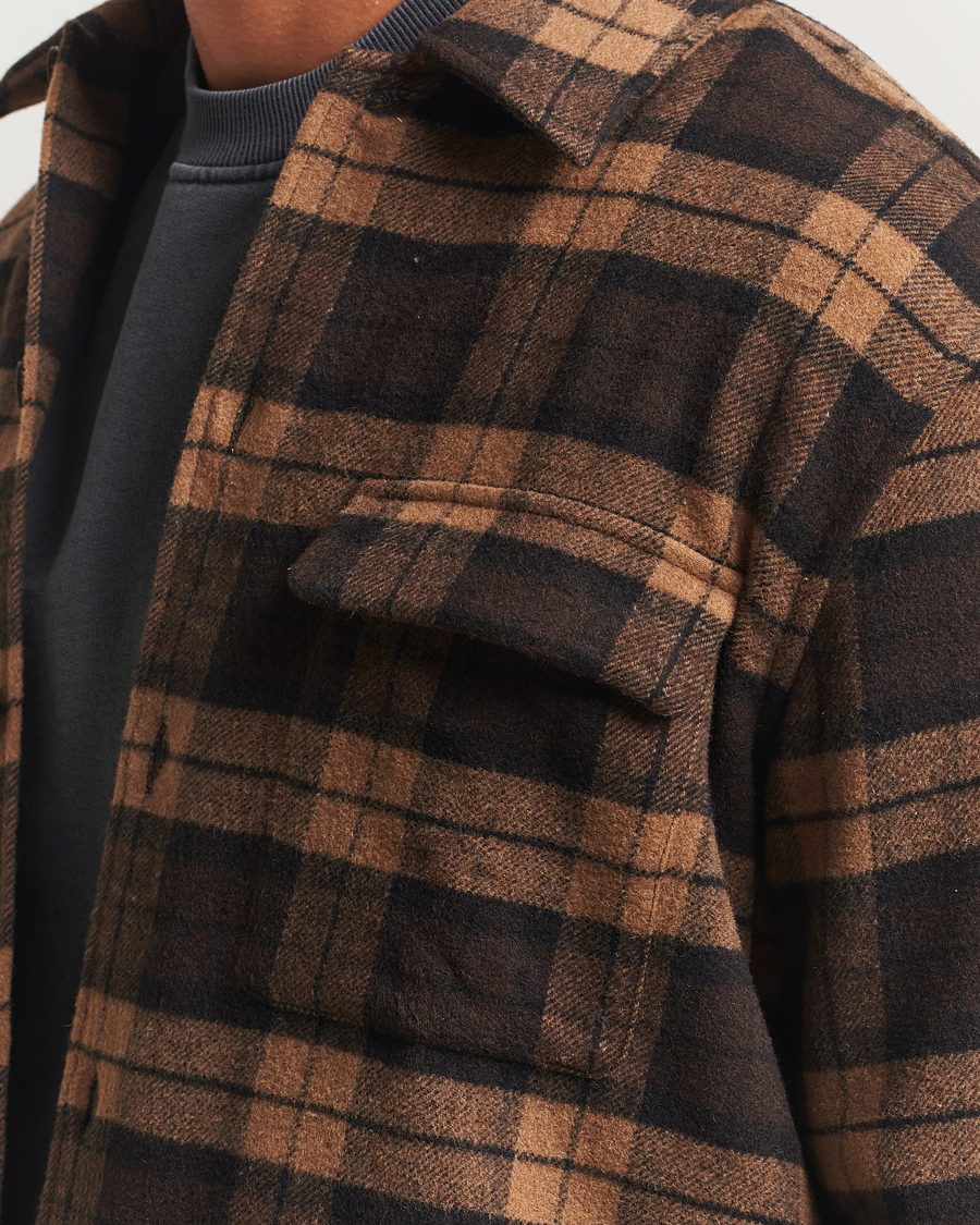 Men | Shirts | Samsøe Samsøe | Castor Checked Overshirt Turkish Coffee