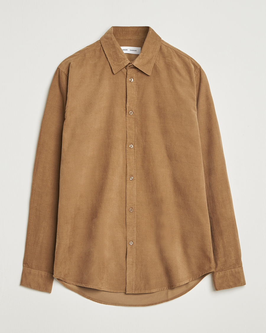 Men | Shirts | Samsøe Samsøe | Liam Baby Cord Shirt Otter Brown