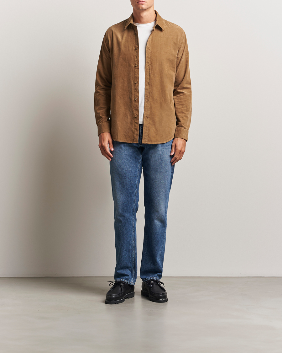 Men | Shirts | Samsøe Samsøe | Liam Baby Cord Shirt Otter Brown