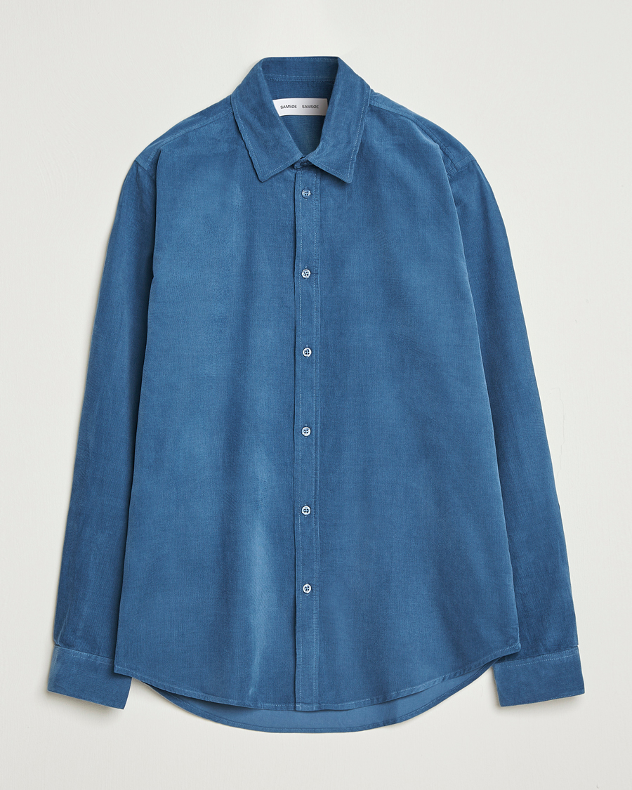 Men | Shirts | Samsøe Samsøe | Liam Baby Cord Shirt Stellar Blue