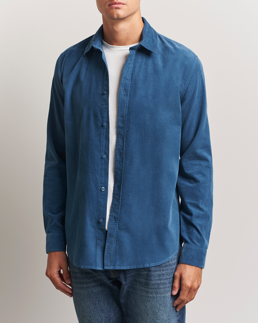 Men | Shirts | Samsøe Samsøe | Liam Baby Cord Shirt Stellar Blue