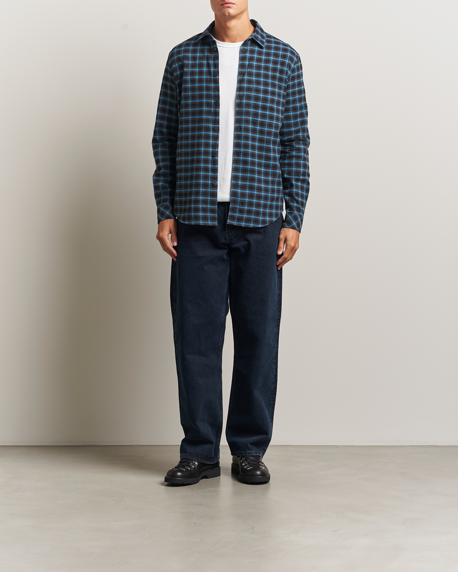 Men | Shirts | Samsøe Samsøe | Liam Brushed Cotton Checked Shirt Turkish Coffee