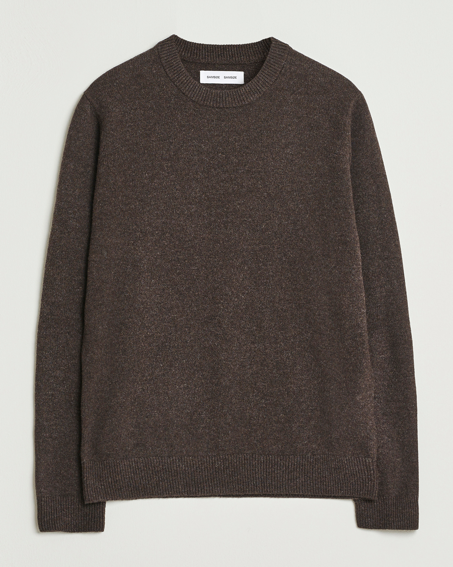 Men | Sweaters & Knitwear | Samsøe Samsøe | Isak Knitted Crew Neck Turkish Coffee