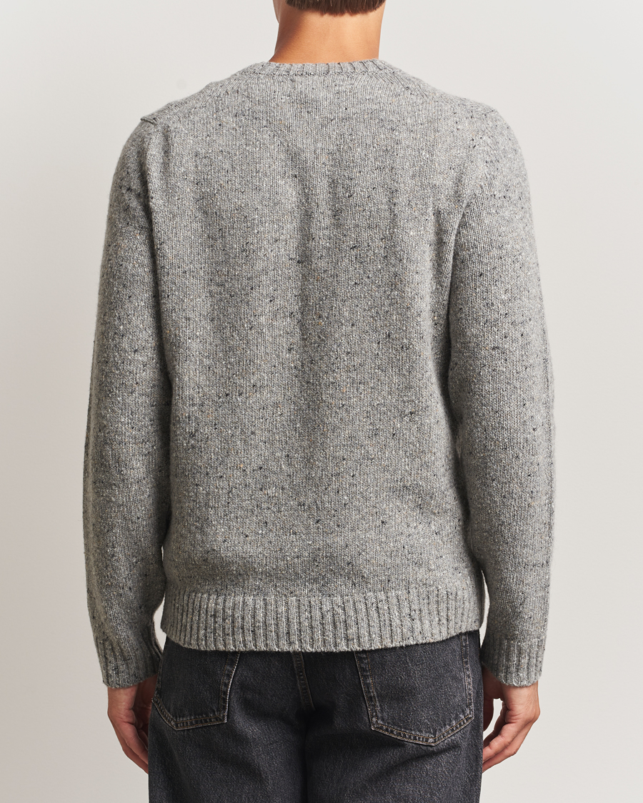 Men | Sweaters & Knitwear | Samsøe Samsøe | Nataniel Donegal Knitted Crew Neck Grey Melange