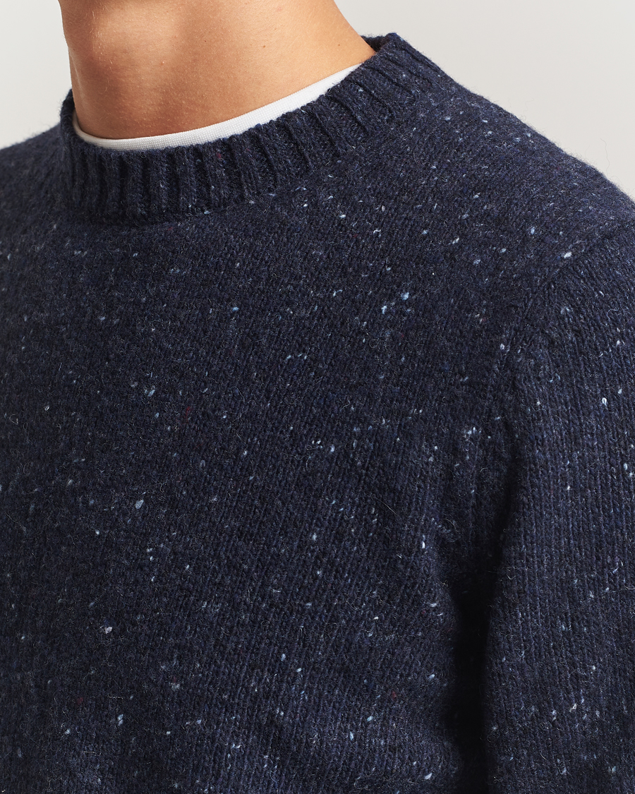 Men | Sweaters & Knitwear | Samsøe Samsøe | Nataniel Donegal Knitted Crew Neck Salute Navy