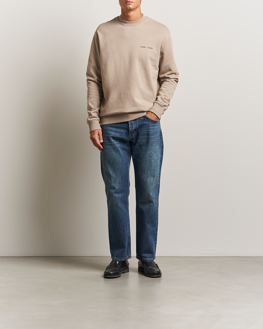 Men | Sweaters & Knitwear | Samsøe Samsøe | Norsbro Crew Neck Sweatshirt Elephant Skin