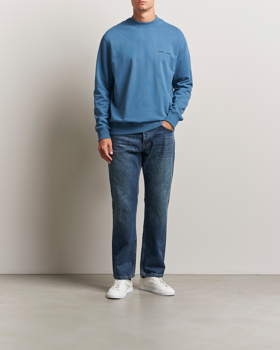 Men | Sweaters & Knitwear | Samsøe Samsøe | Norsbro Crew Neck Sweatshirt Stellar Blue