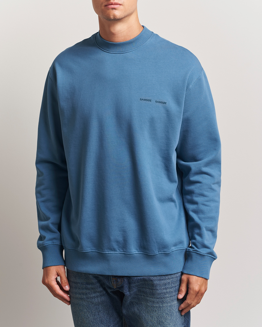 Men | Sweaters & Knitwear | Samsøe Samsøe | Norsbro Crew Neck Sweatshirt Stellar Blue