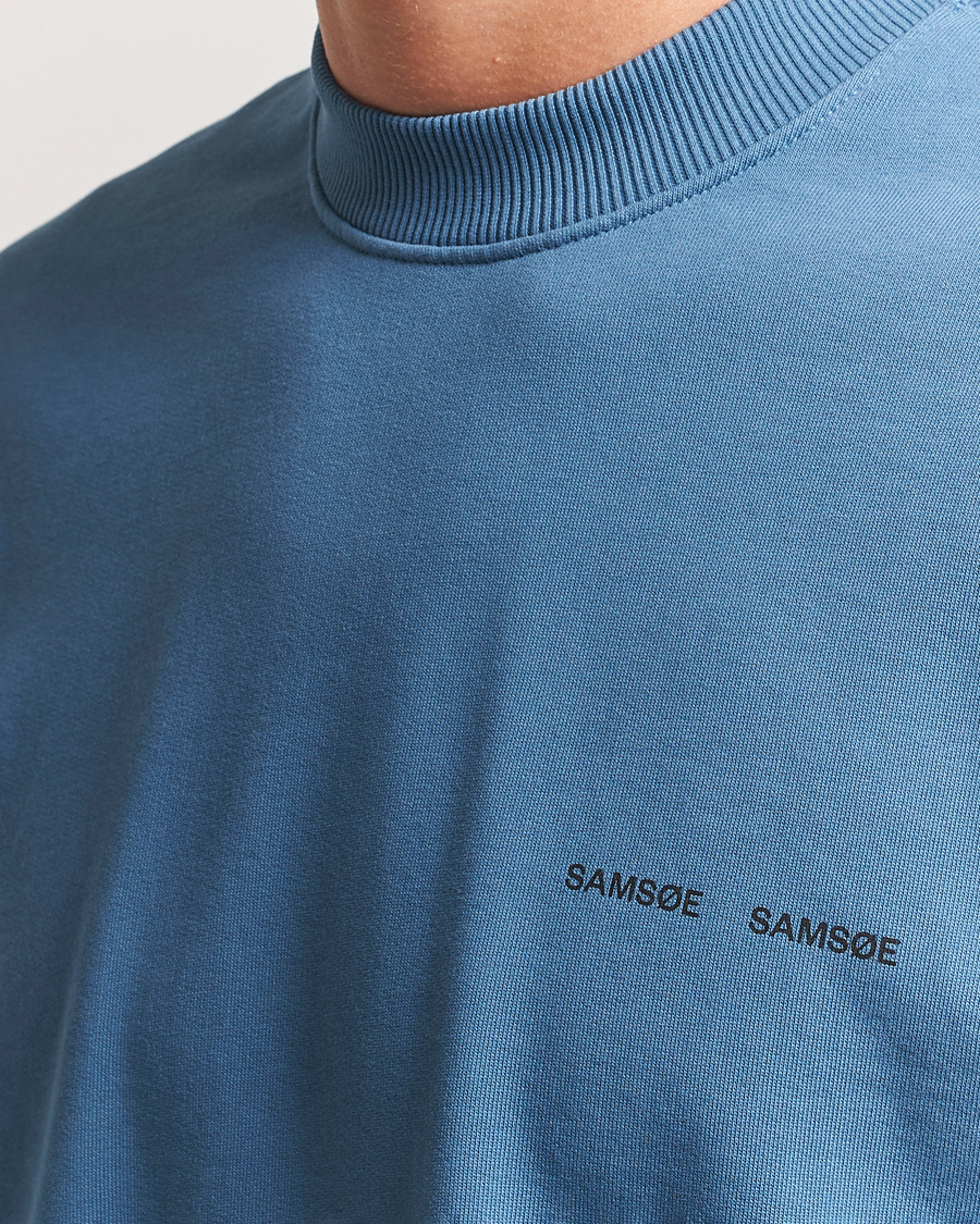 Men | Sweaters & Knitwear | Samsøe Samsøe | Norsbro Crew Neck Sweatshirt Stellar Blue