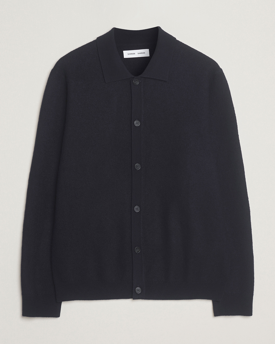 Men | Sweaters & Knitwear | Samsøe Samsøe | Richard Merino Knitted Cardigan Salute Navy