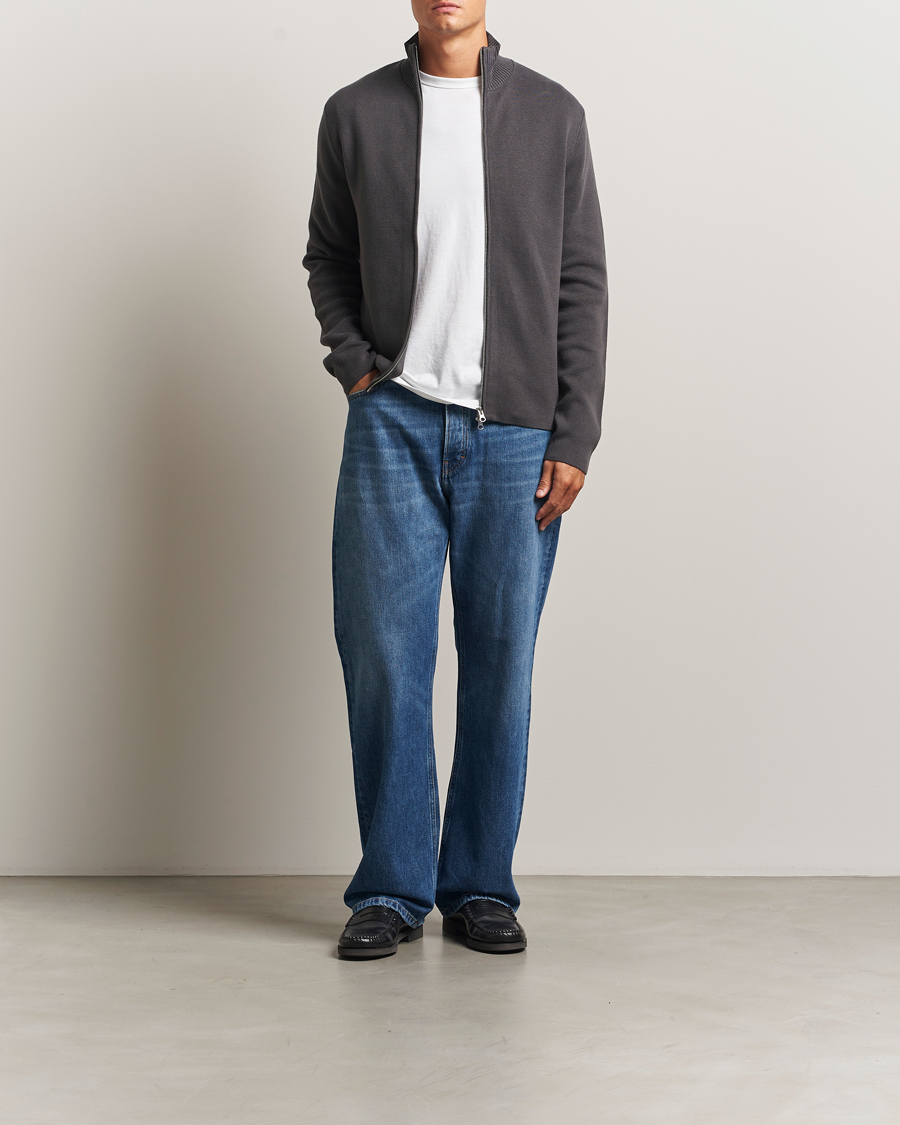 Men | Sweaters & Knitwear | Samsøe Samsøe | Niklas Full Zip Black Oyster