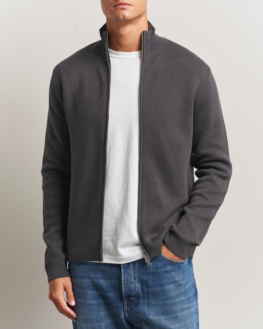 Men | Sweaters & Knitwear | Samsøe Samsøe | Niklas Full Zip Black Oyster
