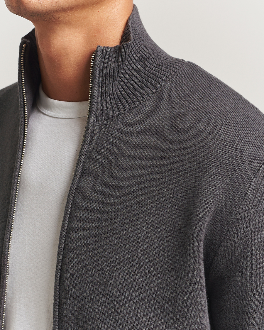 Men | Sweaters & Knitwear | Samsøe Samsøe | Niklas Full Zip Black Oyster