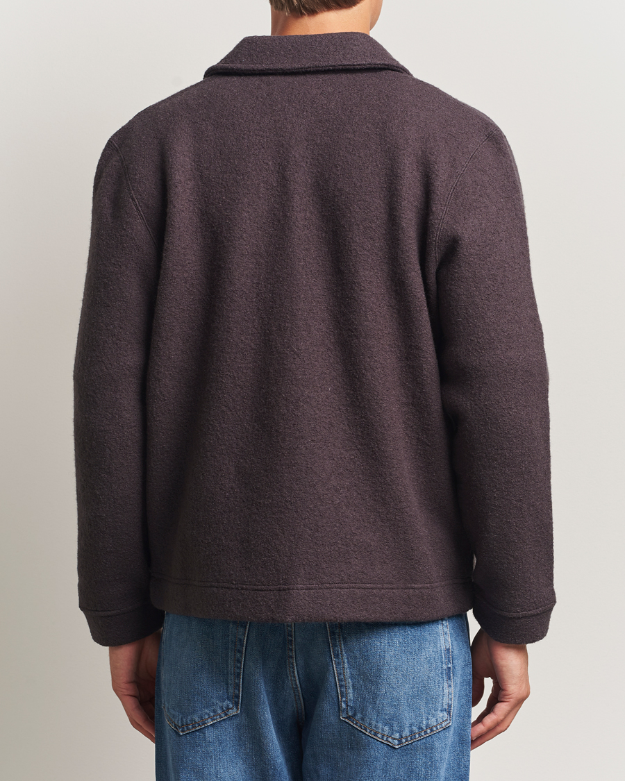 Men | Sweaters & Knitwear | Samsøe Samsøe | Hannes Boiled Wool Full Zip Turkish Coffee